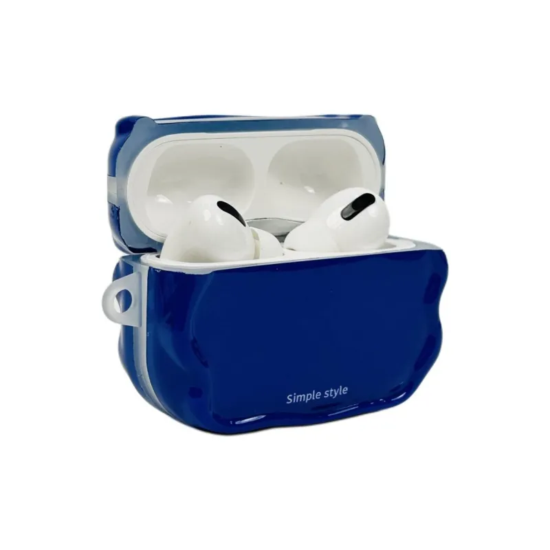 Sopi Compatibility With Apple AirPods Pro 2/AirPods Pro/AirPods Pro 3 TPU Solid Color Wave Edge Headphone Cases-1