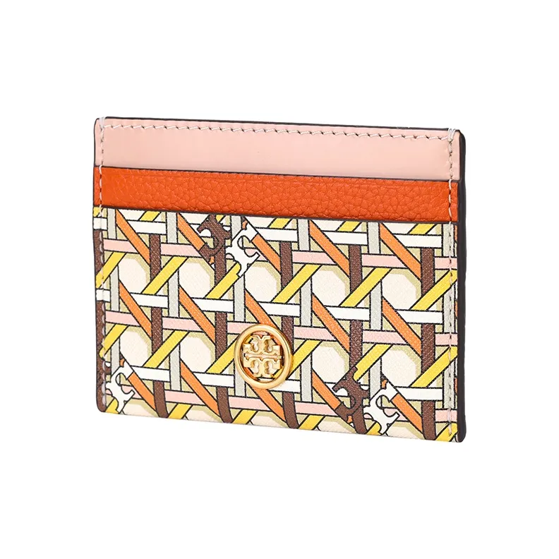 TORY BURCH Robinson Textured Leather Card Holder Card Holder Women's Multicolor-1