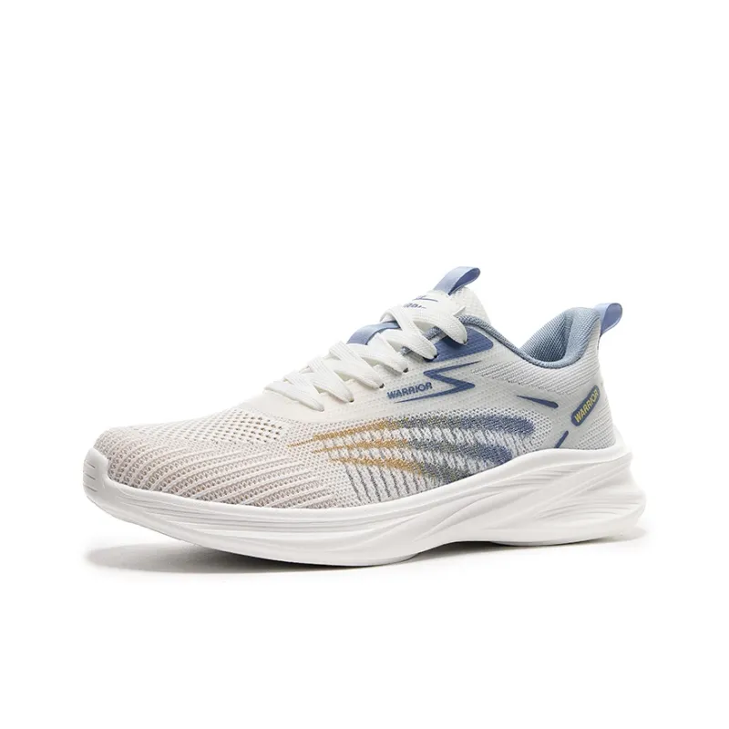 Warrior Cushioning Rebound Lightweight Breathable Low-Top Running Shoes Men's White Light Blue-1