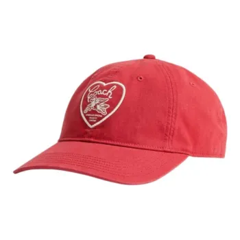 COACH Cotton, Polyester Baseball Caps Unisex Red