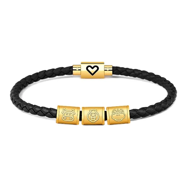 HUIYU Alloy Cow Leather Bracelets Unisex-24