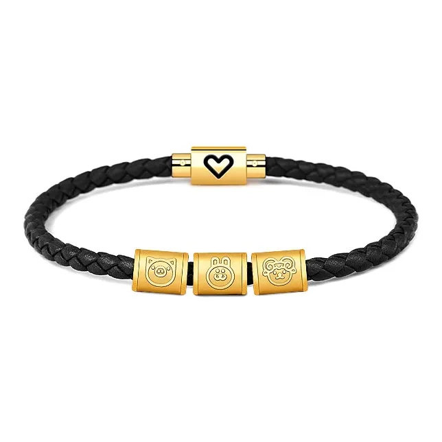 HUIYU Alloy Cow Leather Bracelets Unisex-18