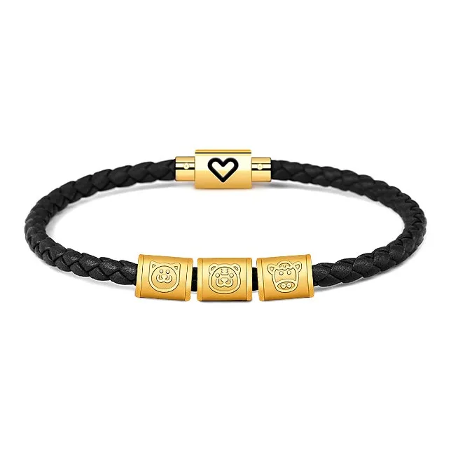 HUIYU Alloy Cow Leather Bracelets Unisex-17