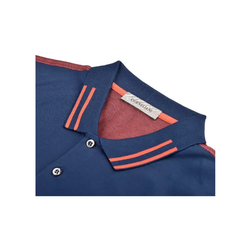 CORNELIANI Polo Shirt Men's Blue Red-3