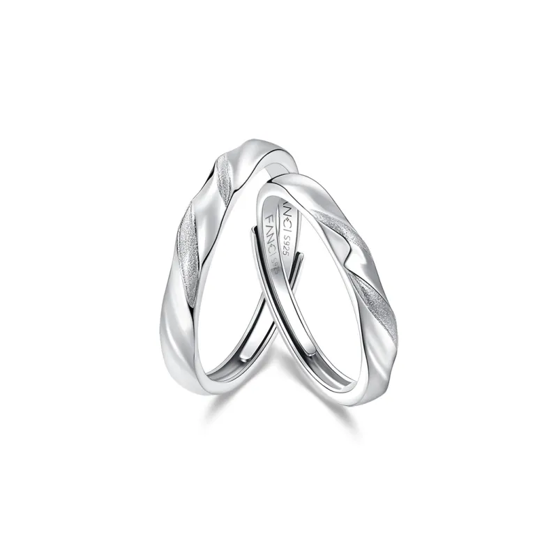 FANCI S925 Silver Ring Pair Unisex-0