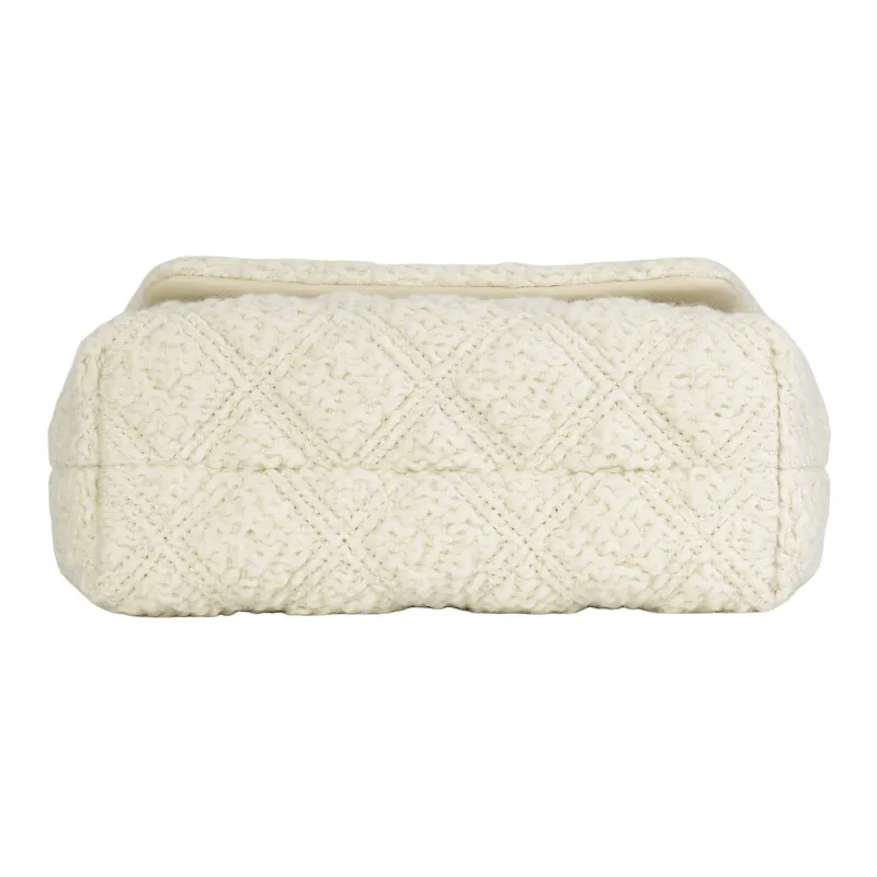 TORY BURCH Fleming Tweed Crossbody Bag Shoulder Bag Small Size Women's White-3