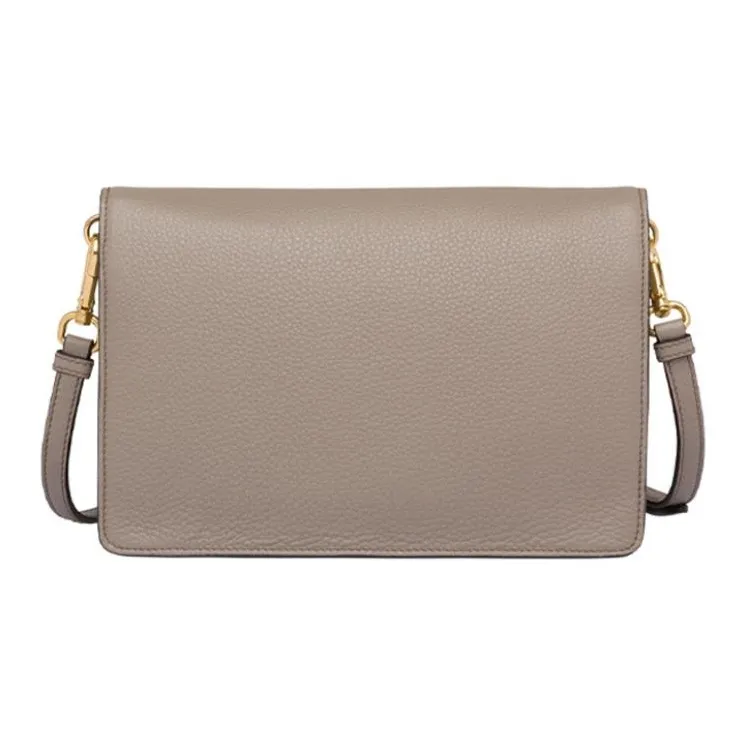 PRADA PRADA Luggage Collection Leather Shoulder Bag Crossbody Bag Women's Clay Gray-2