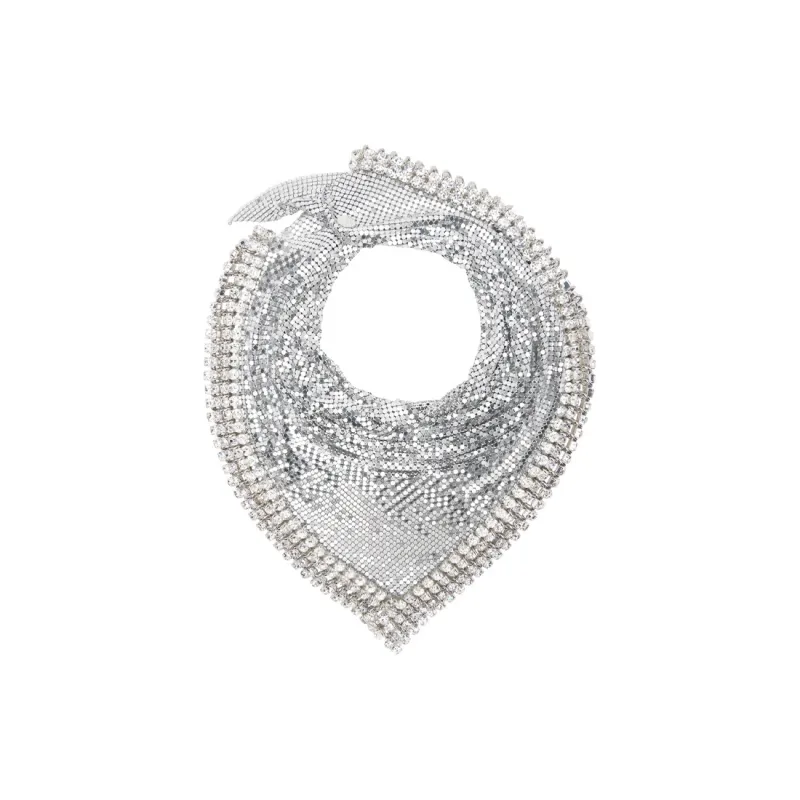 Paco Rabanne H&M Metal Mesh Triangle Scarf With Fringe-1