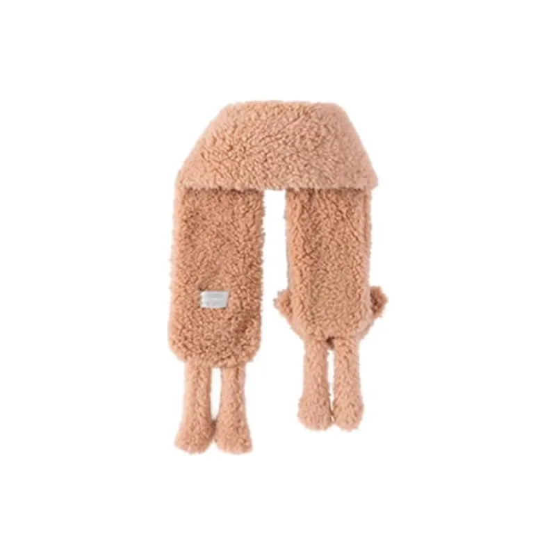 13 DEMARZO Polyester Knit Scarves Unisex Ecru/Beige Brown-5