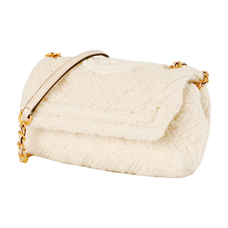TORY BURCH Fleming Soft Circle Fabric With Leather Shoulder Bag Crossbody Bag Mini Women's Cream White-1