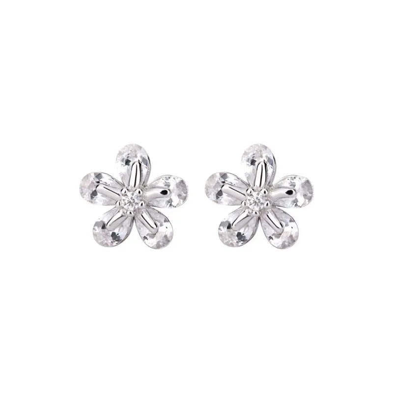 KING TAI FOOK 999 Fine Silver Stud Earrings Women's-0