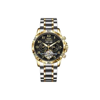 HAEMMER Automatic Mechanical Movement Stainless Steel Watchband Men's Watches Black Dial