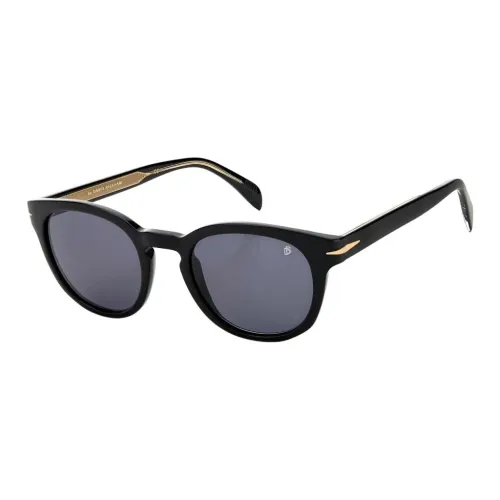 David Beckham Acetate Metal Acetate Oval Sunglasses Men's Black