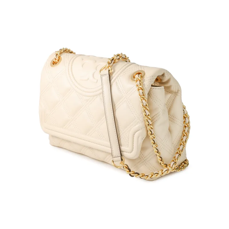 TORY BURCH Fleming Sheepskin Shoulder Bag, Crossbody Bag Tubas Women's Ecru-1