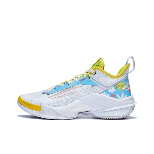 LiNing Power 10 Low Top Basketball Shoes Men's White Blue
