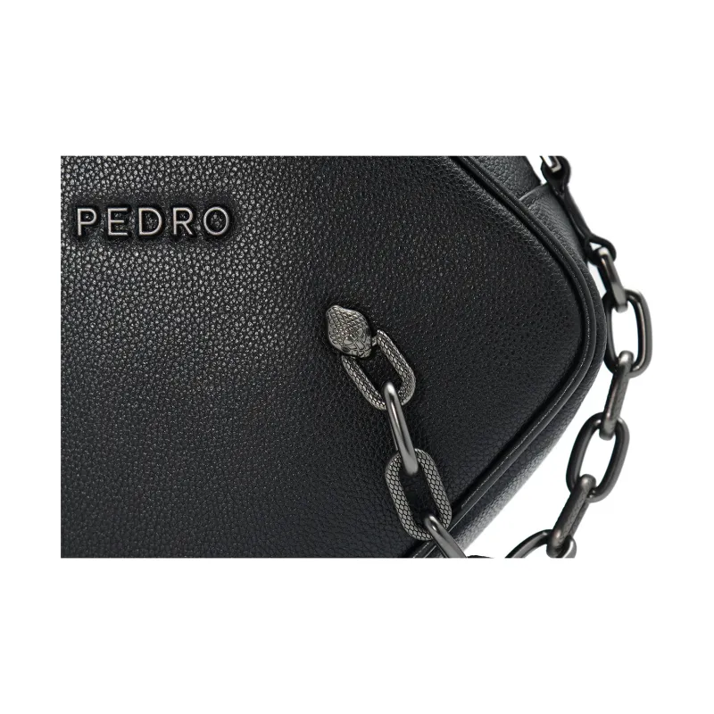 PEDRO Blended Material Shoulder Bag Small Size Men's Black-3