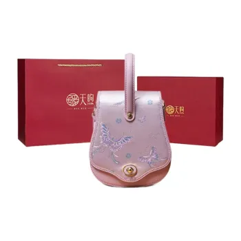 Pmsi Cow Leather Shoulder Bag, Crossbody Bag, Handbag Trumpets Women's Cherry Blossom Pink