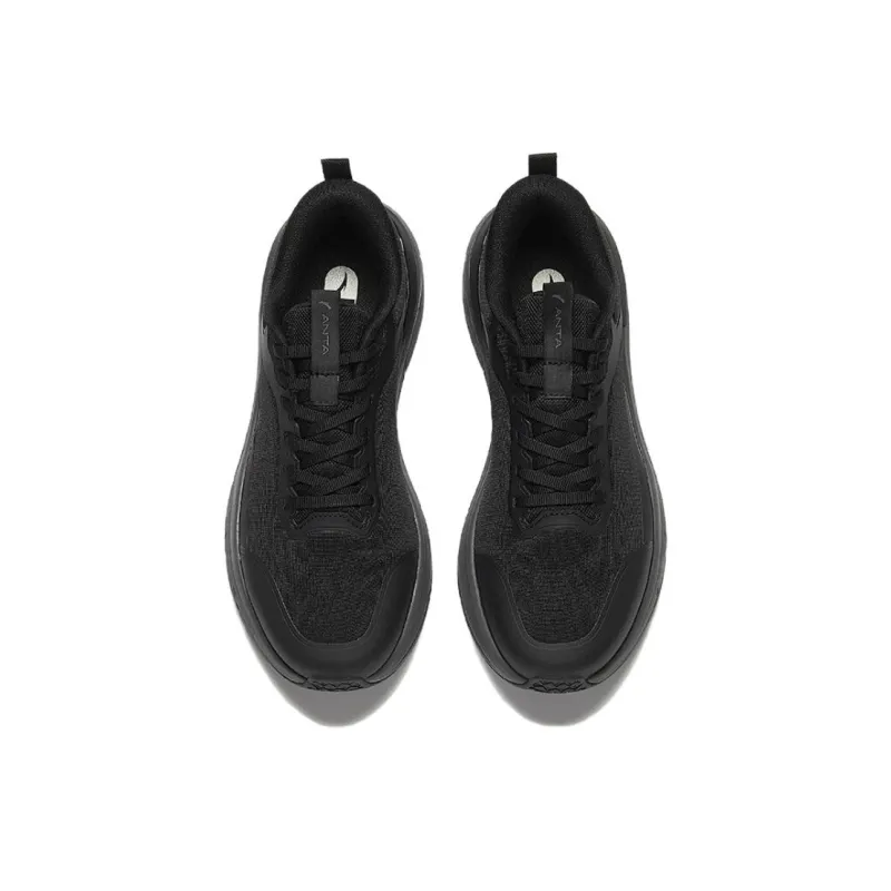 CHAOJIANTA Anti Slip Wear Resistant Low Top Casual Running Shoes Men's Basic Black-2