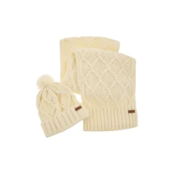 BARBOUR Acetic Acid Fiber Polyester Fiber Knit Scarves Women's White
