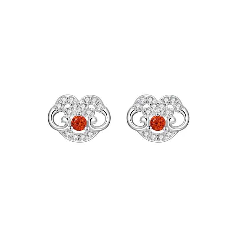 Lady Go Sterling Silver Stud Earrings Women's-6