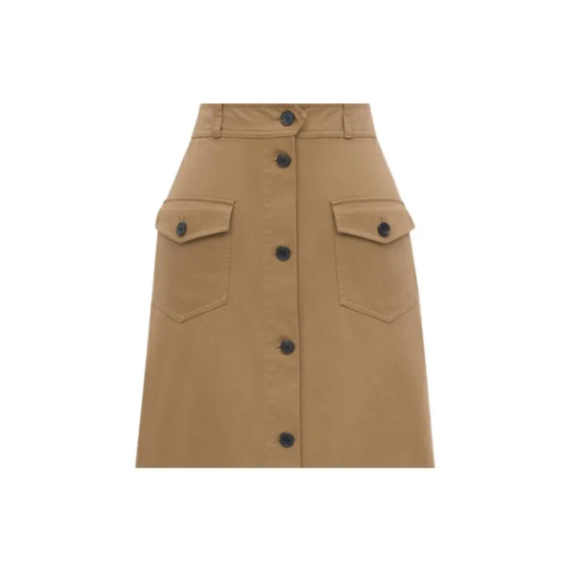 SAINT LAURENT Button Detailed A Line Skirt-6