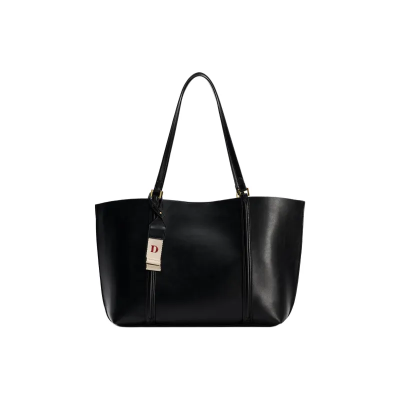 ZARA Polyurethane Tote Bag Shopping Bag Handbag Shoulder Bag Women's Black-5