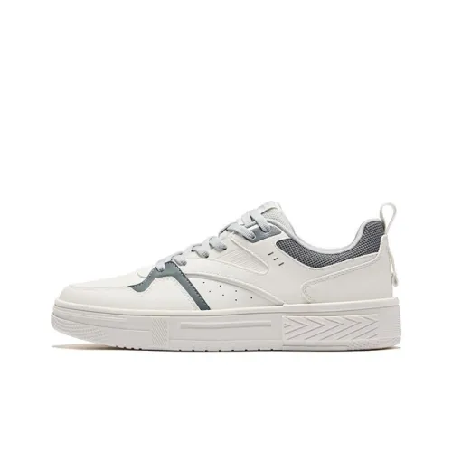 Erke Yang Fan Anti-Slip And Wear-Resistant Lightweight Low-Top Skateboard Shoes Men's White Gray