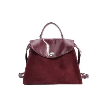 PAYOT Cow Leather Carry Backpack Women's Burgundy/Brown