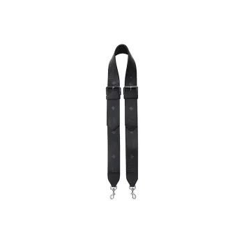 MCM Canvas With Leather Trim Bag Straps Women's Black