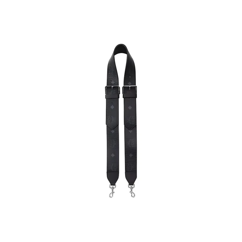 MCM Canvas With Leather Trim Bag Straps Women's Black-0