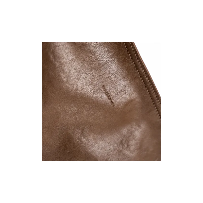 Simedin Cattle Cut Leather/fabric Tote Shoulder Bag Handbag Tubas Women's Coffee-6