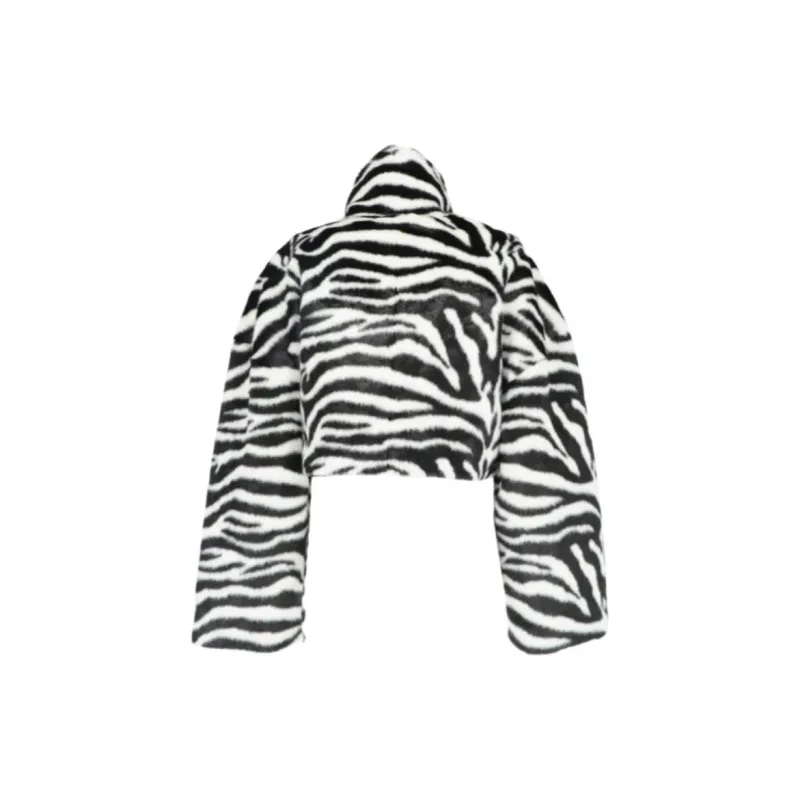 Rotate Zebra print Faux fur Jacket-1