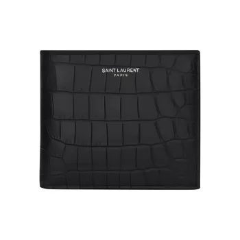 SAINT LAURENT Logo Embossed Bi Fold Wallet