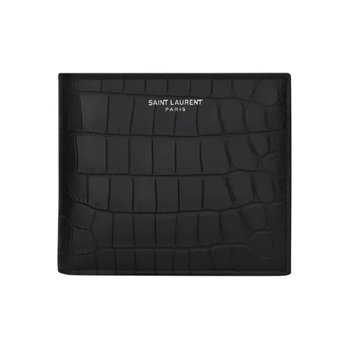 SAINT LAURENT Logo Embossed Bi Fold Wallet