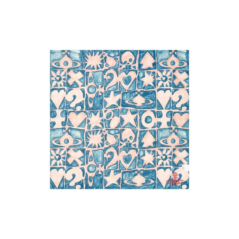 Vivienne Westwood Cotton Silk Scarves Unisex Blue-0