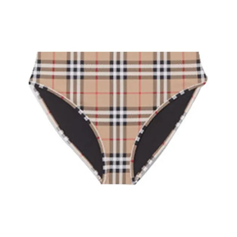 Burberry Women's Vintage Check One-piece Swimsuit Archive Beige-4