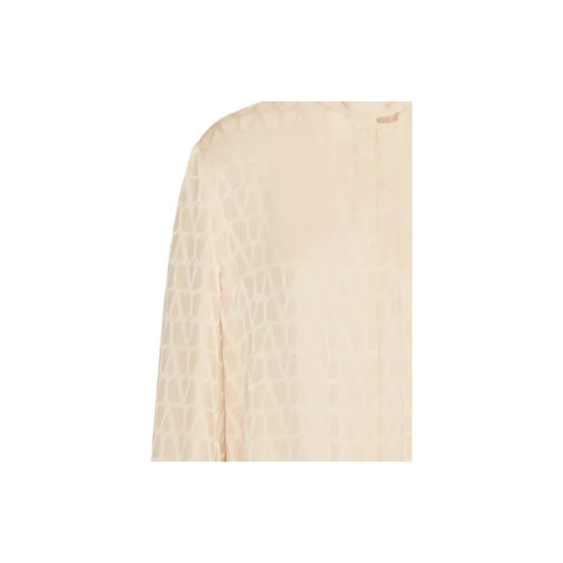 Valentino Toile Iconographe Jacquard Long-Sleeved Blouse-4