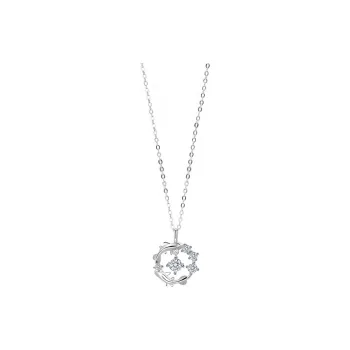 Heart Grass S925 Silver Necklaces Women's
