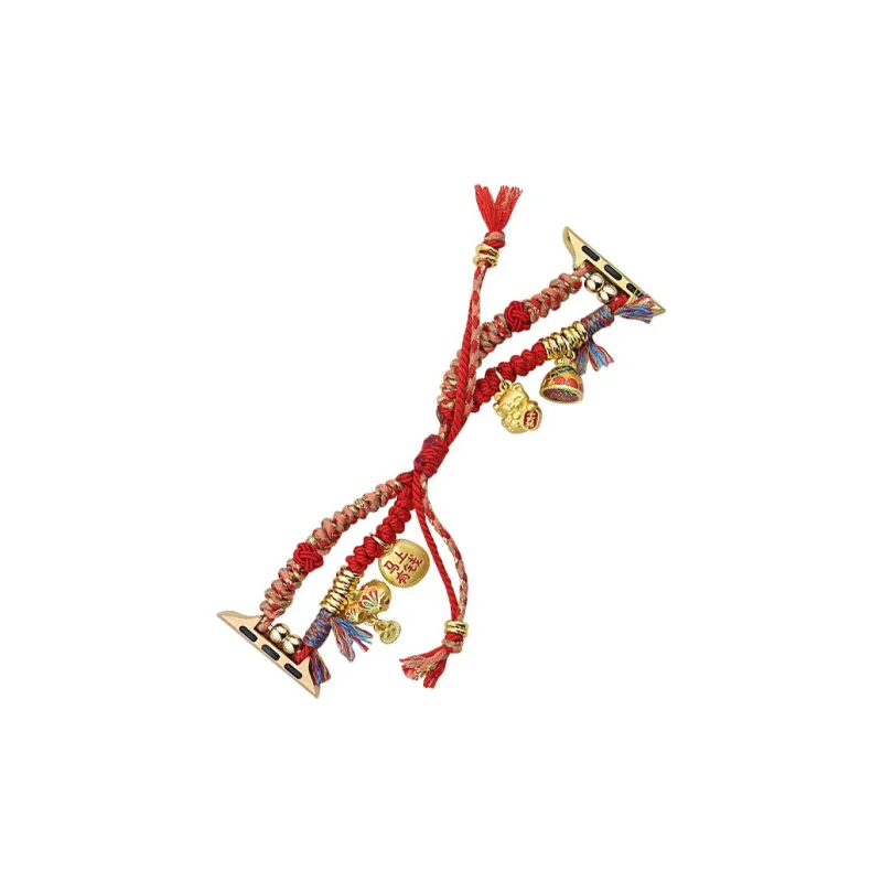 Warbler Dew Apple Compatibility Watch Band Woven Pull Cord Material-7