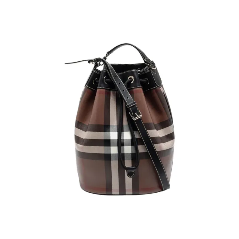 Burberry Leather Tote Cylinder Bag Shoulder Bag Crossbody Bag Handbag Unisex Yellow Brown-1