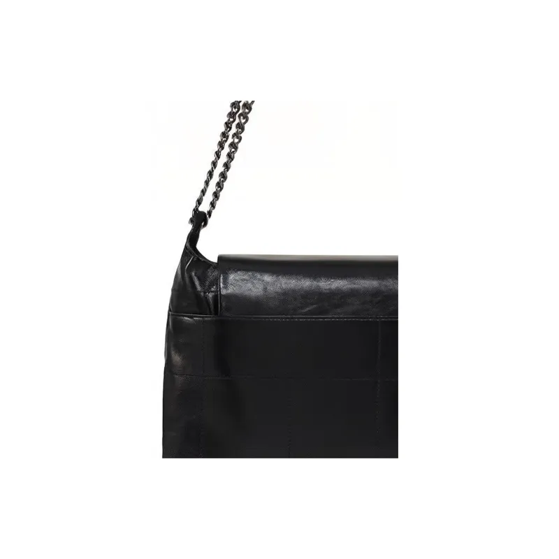 COCCINELLE Cow Leather Hobo Bag Handbag Shoulder Bag Large Size Women's Black-4