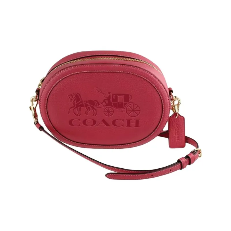 COACH Camera Leather Camera Bags Crossbody Bags Small Size Women's Fuchsia-3