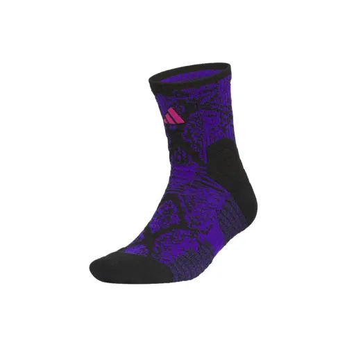 Adidas SLCT MID CREW S Mid Calf Socks Unisex 1 Pack Purple Black