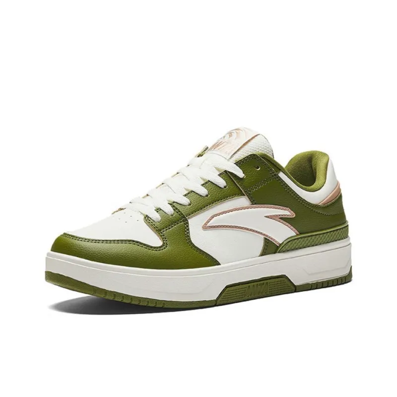 Anta Non slip Wear resistant Shock Absorption Low Top Skateboard Shoes Men's White Green-1