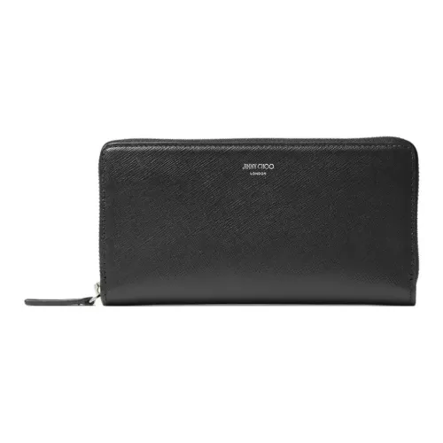 Jimmy Choo Embossed Leather Wallet Men's Black