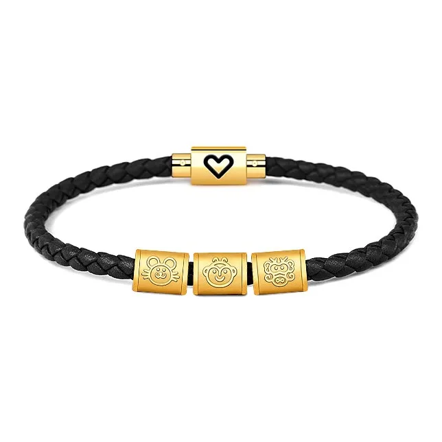 HUIYU Alloy Cow Leather Bracelets Unisex-23