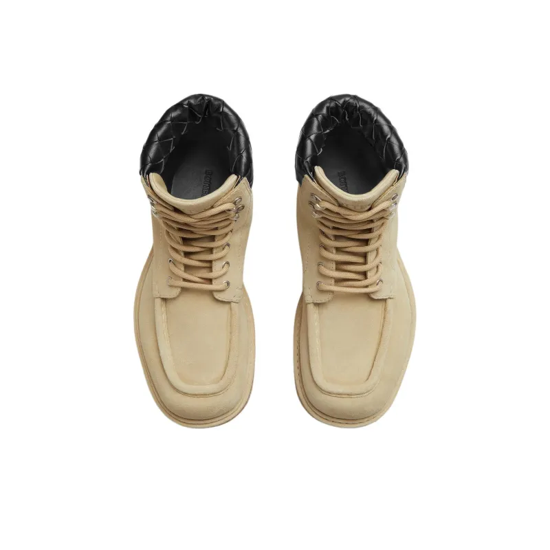 Bottega Veneta Haddock Ankle Boots 4cm Men's Beige-4