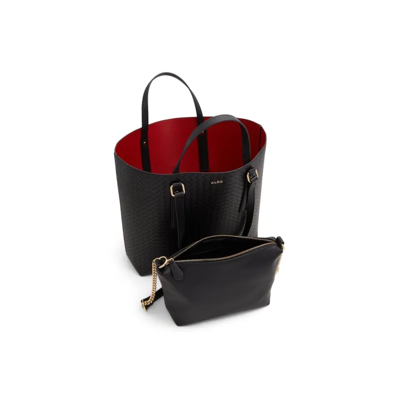 ALDO Artificial Leather Tote Bag, Shoulder Bag Tubas Women's Black/Mixed Color-2