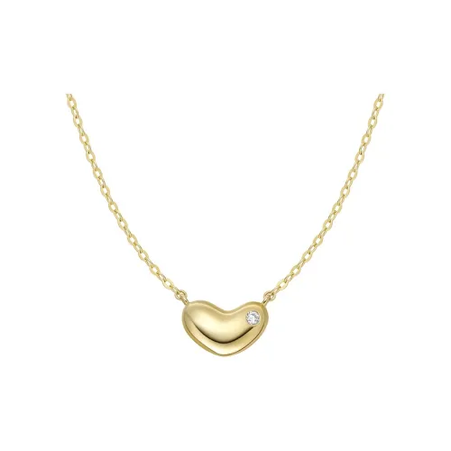 HEFANG 925 Sterling Silver Necklaces Women's Elegant Gold