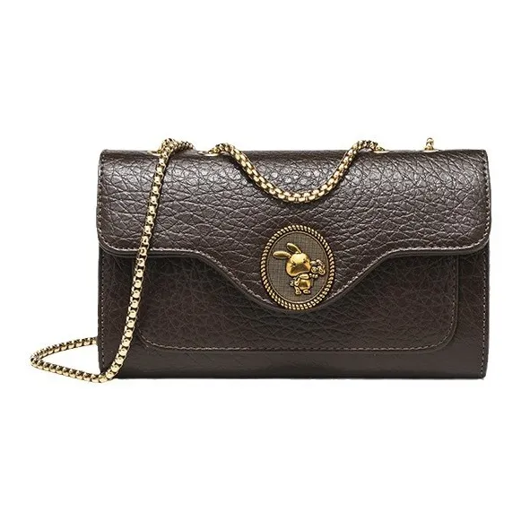 OKEKE Polyurethane Shoulder Bag Regular Unisex Brown-1